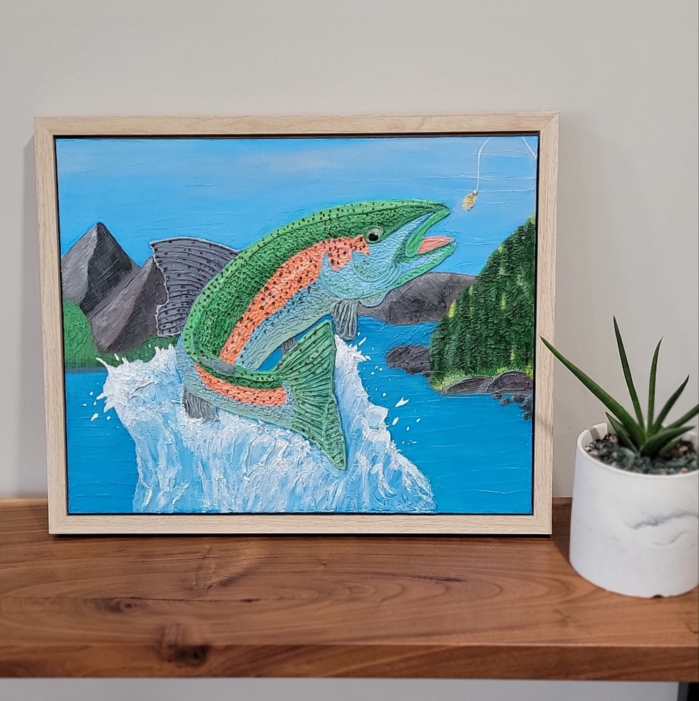 Rainbow Trout Textured Art